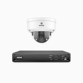 HZ804 - Kit de surveillance 4K à 8 canaux avec 1 PoE caméra, Zoom optique 4X, vision nocturne à deux lumières, détection de mouvement 2.0, Microphone intégré, sirène et alarme stroboscopique